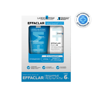 Купить  La Roche-Posay Effaclar набор гель очищающий 50 мл + Дуо+М крем-гель 15 мл + солнцезащитный флюид SPF50