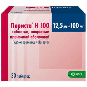 Купить  Лориста Н таблетки ппо 12,5мг+100мг №30