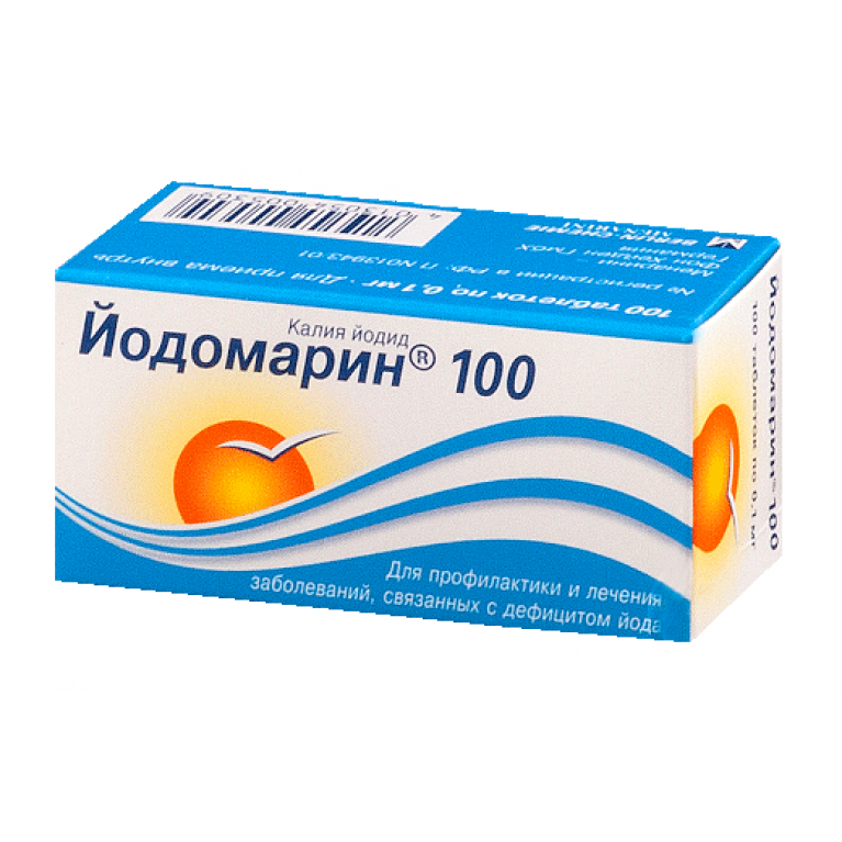Купить Йодомарин таблетки 100мкг №100