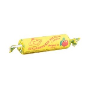 Купить  Аскорбиновая кислота с Сахаром таблетки 25мг №10 яблоко