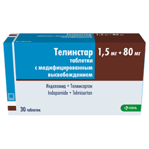 Купить  Телинстар 1,5 мг + 80 мг 30 шт таблетки с модифицированным высвобождением