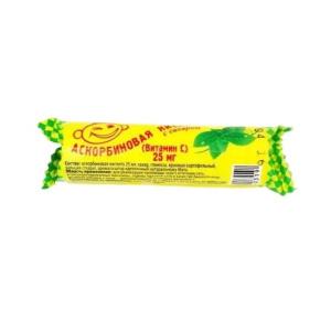 Купить  Аскорбиновая кислота с Сахаром таб №10 мята /Крутка/