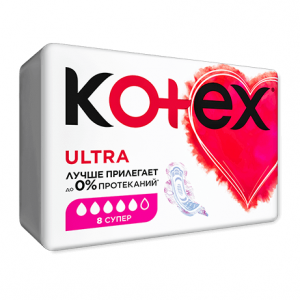 Купить  Kotex Ultra Super прокладки №8 сетчатые