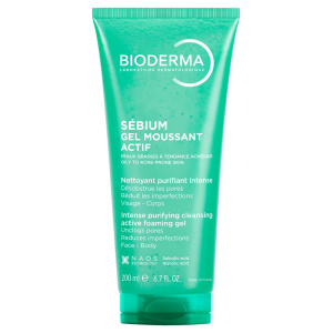 Купить  Bioderma Sebium 200 мл гель очищающий актив интенсивного действия