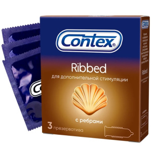 Купить  Contex Ribbed презервативы с ребрами 3 шт.