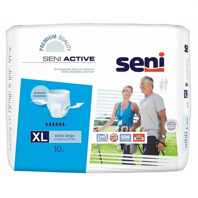 Купить Seni Active подгузники-трусы р.XL №10 (6 капель)