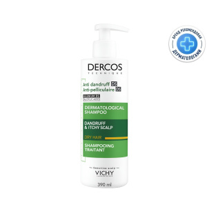 Купить  Vichy Dercos Шампунь-уход интенсивный против перхоти для сухих волос, 390мл