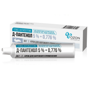 Купить  Пантенол Д Плюс Антисептик крем для наружного применения 5%+0,776% 30г