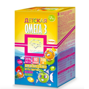 Купить  Омега-3  капс 1400мг №90 детск рыб жир со вкусом малины/яблока/мультифрукт