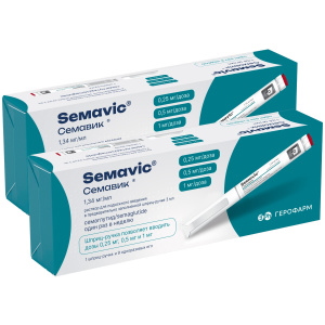 Купить  Набор 2 уп. Семавик 0,25/0,5/1 мг/доза 3 мл 1 шприц-ручка + 9 игл