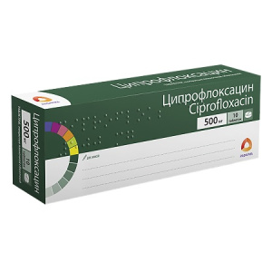 Купить  Ципрофлоксацин 500 мг 10 шт таблетки покрытые пленочной оболочкой