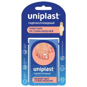 Купить  Пластырь Унипласт 17ммX48мм №10 гидроколлоидный от сухих мозолей