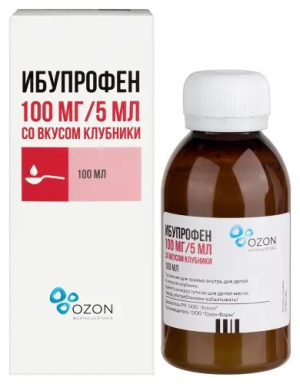 Купить  Ибупрофен сусп д/внутр примен 100мг/5мл фл 100мл клубника