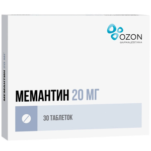Купить  Мемантин 20 мг 30 шт таблетки покрытые пленочной оболочкой