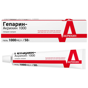 Купить  Гепарин-Акрихин 1000 гель для наружного применения 50г