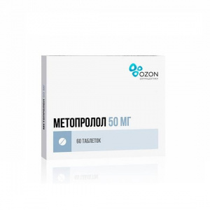 Купить Метопролол таб 50мг №60 (Озон)