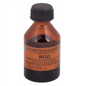 Купить  Йод 5 % 25 мл раствор спиртовой стеклянный флакон