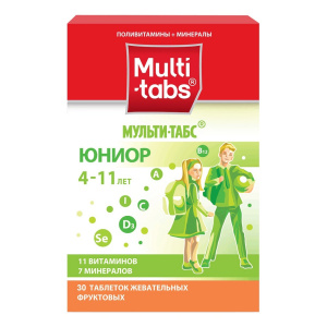 Купить  Мульти-Табс Юниор 30 шт таблетки жевательные с фруктовым вкусом