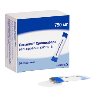 Депакин Хроносфера 750 мг 30 шт гранулы с пролонгированным высвобождением пакет Купить Депакин Хроносфера 750 мг 30 шт гранулы с пролонгированным высвобождением пакет