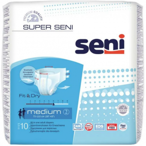 Купить  Seni Super подгузники р.M №10 (6 капель)