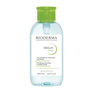 Bioderma Sebium H2O мицеллярная вода очищающая флакон-помпа, 500 мл