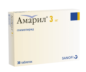 Купить  Амарил 3 мг 30 шт таблетки