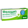 Купить Фелодип 2,5 мг 30 шт таблетки с пролонгированным высвобождением покрытые пленочной оболочкой
