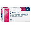 Купить Бисопролол-вертекс 5 мг 30 шт таблетки, покрытые пленочной оболочкой