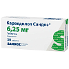 Купить Карведилол-Сандоз 6,25 мг 30 шт таблетки