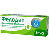Купить Фелодип 2,5 мг 30 шт таблетки с пролонгированным высвобождением покрытые пленочной оболочкой